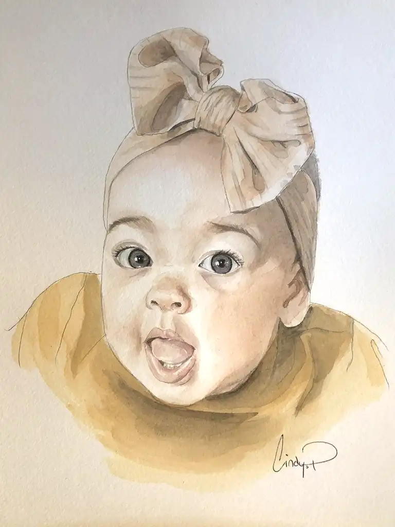 Romy réalisée à l'aquarelle