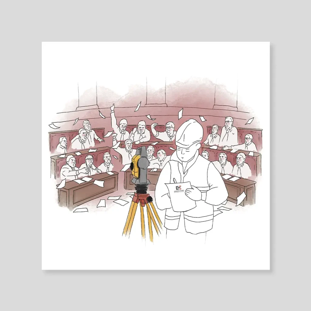 support de communication, illustration pour la carte de vœux pour une entreprise de géomètre